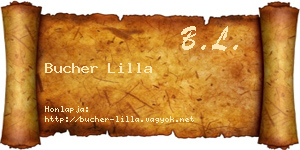 Bucher Lilla névjegykártya